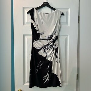 Ralph Lauren White and Black Floral Dress Size 4P